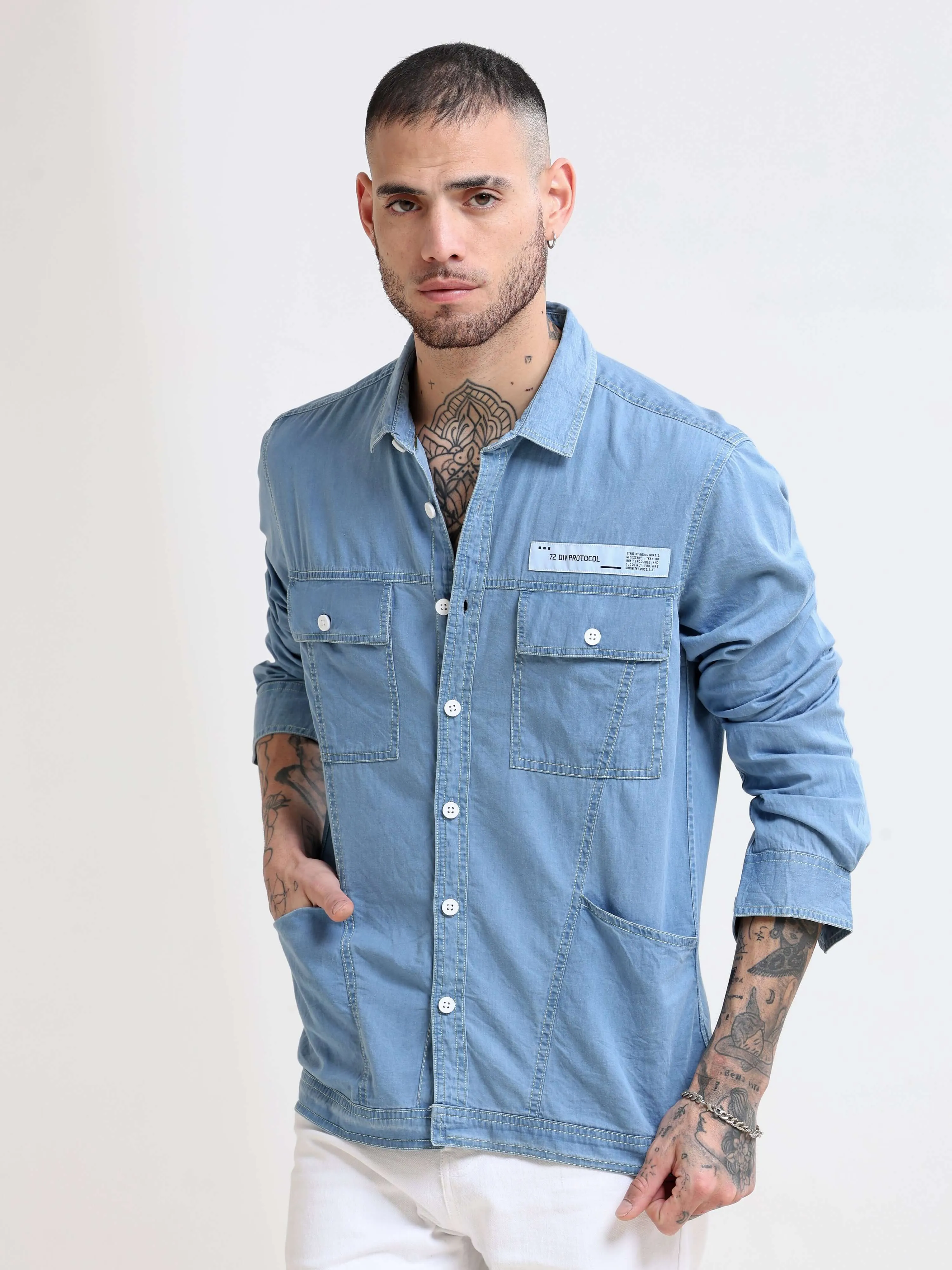 Genie Ice Blue Denim Overshirt