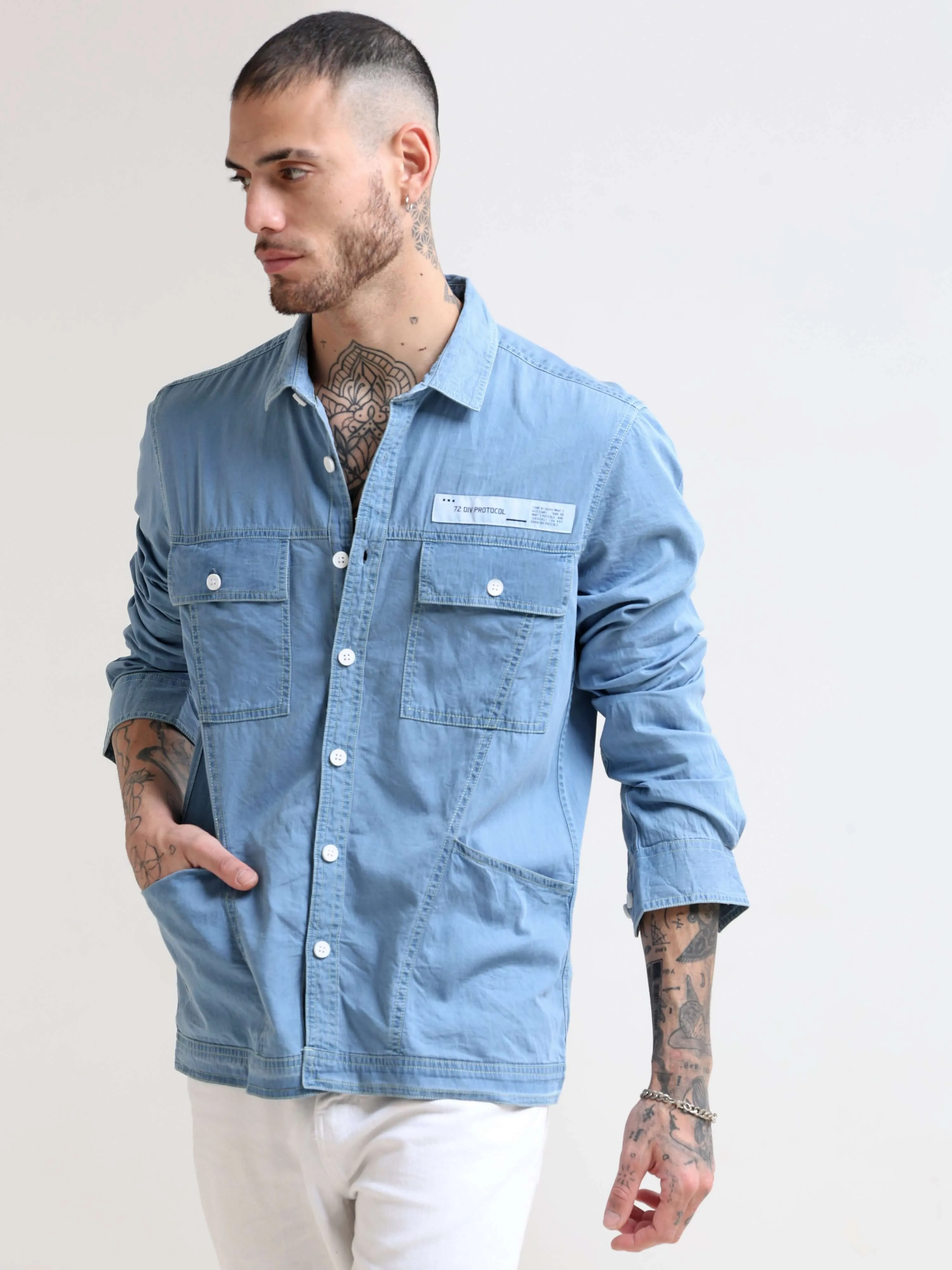 Genie Ice Blue Denim Overshirt