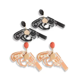 Handgun Earrings - Handmade Earrings, Western Jewelry, Gun Earrings, Handmade Jewelry, Western Earrings, Law Enforcement Gift