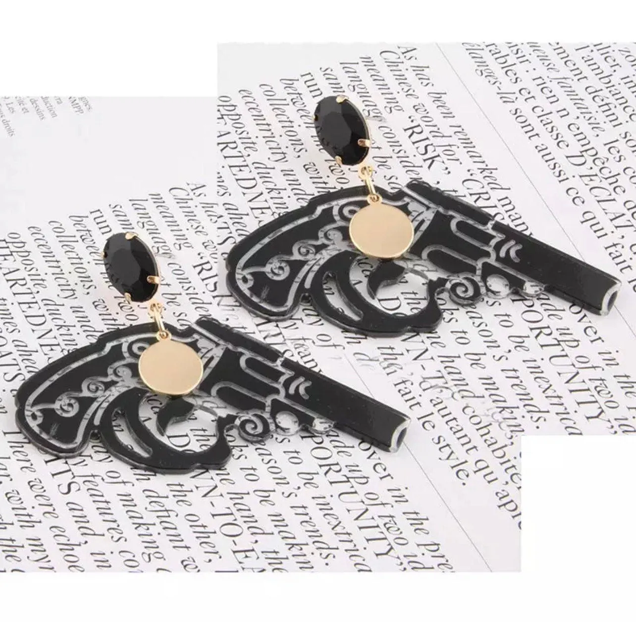 Handgun Earrings - Handmade Earrings, Western Jewelry, Gun Earrings, Handmade Jewelry, Western Earrings, Law Enforcement Gift