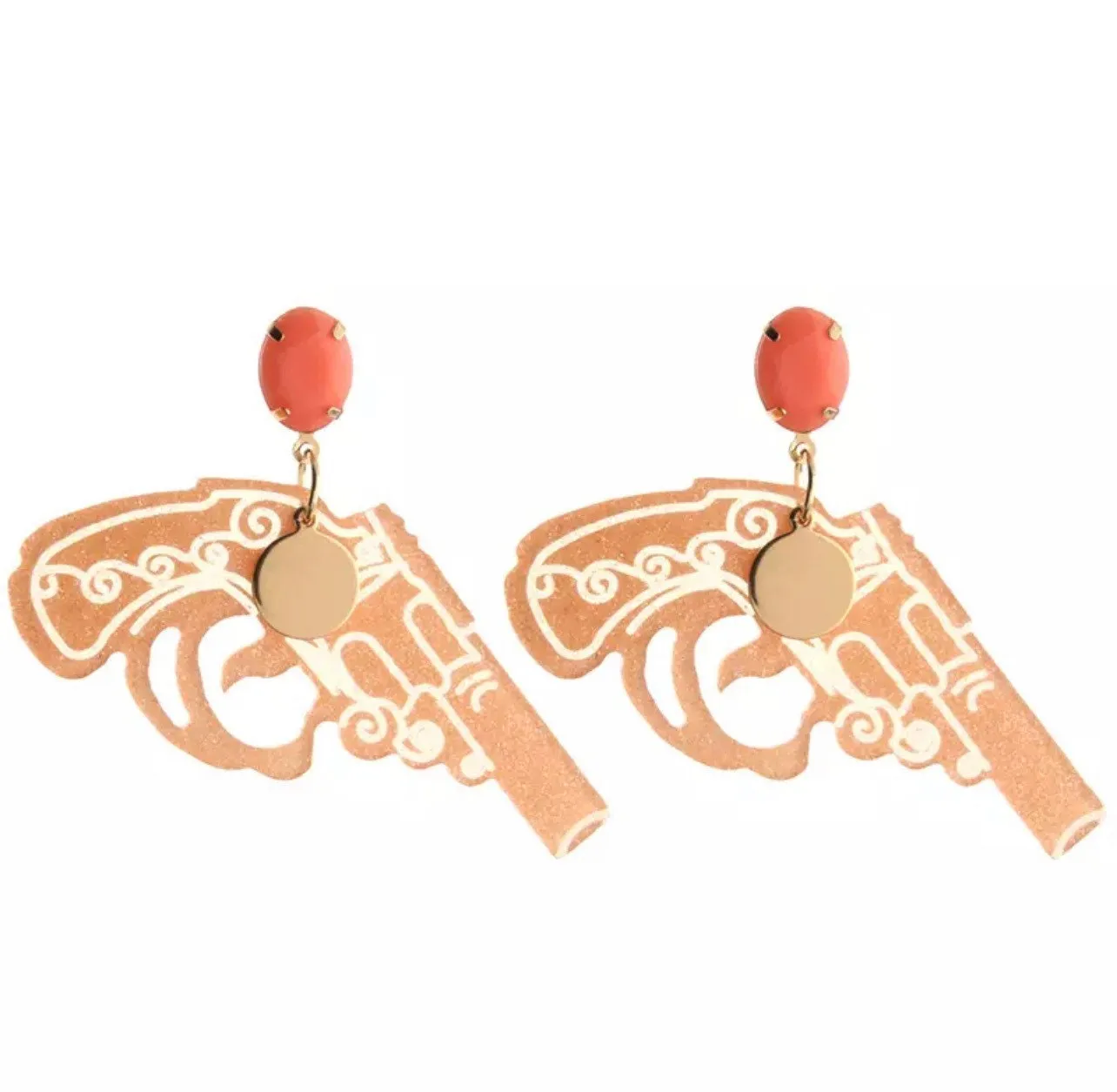 Handgun Earrings - Handmade Earrings, Western Jewelry, Gun Earrings, Handmade Jewelry, Western Earrings, Law Enforcement Gift