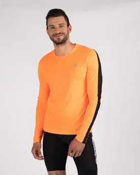 Herren Funktions Laufshirt Langarm Pro Line Orange-Schwarz Setprodukt