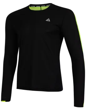 Herren Funktions Laufshirt Langarm Pro Line Schwarz-Neon Setprodukt