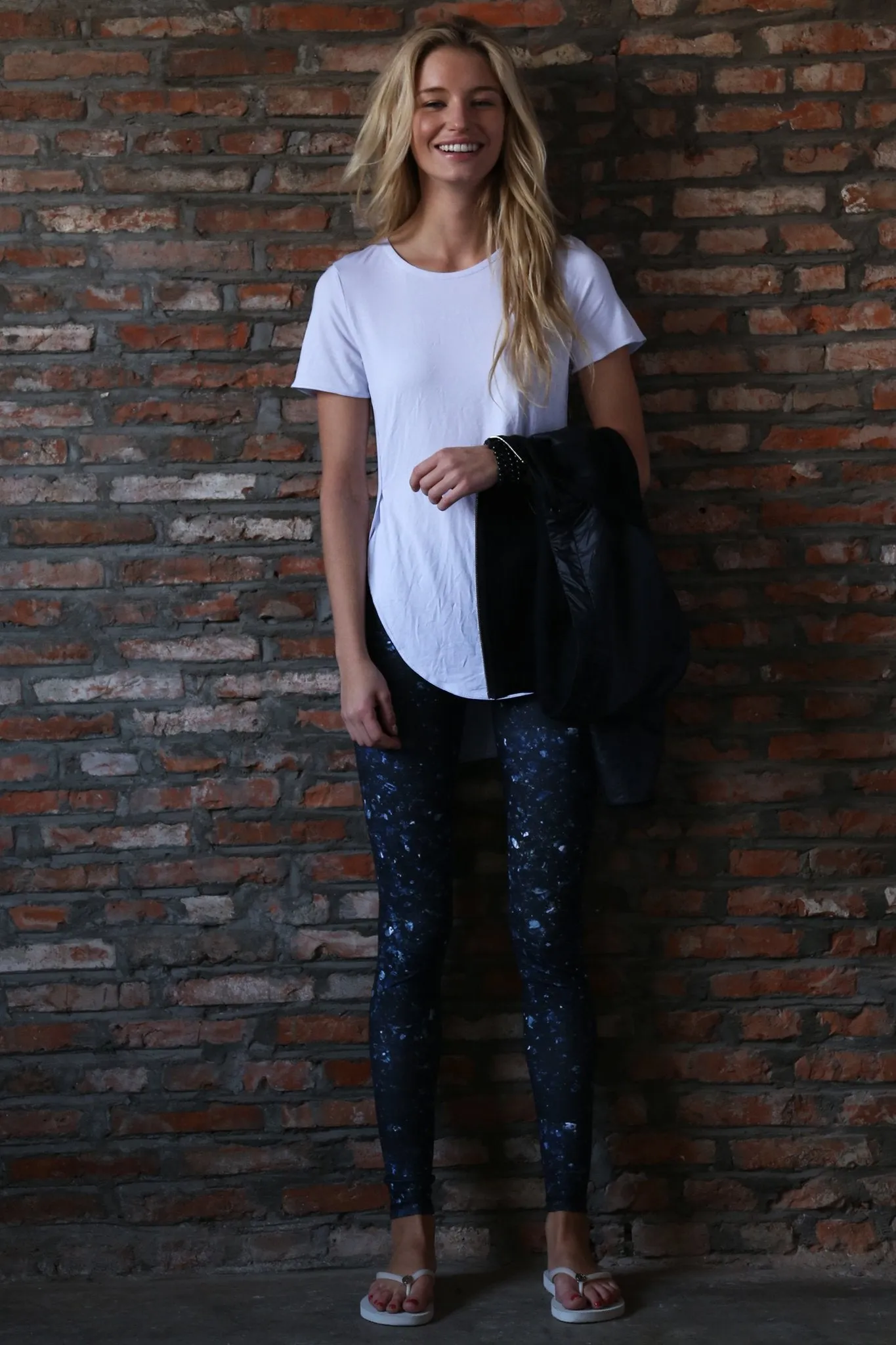HI LO SPLIT SIDE TEE, WHITE