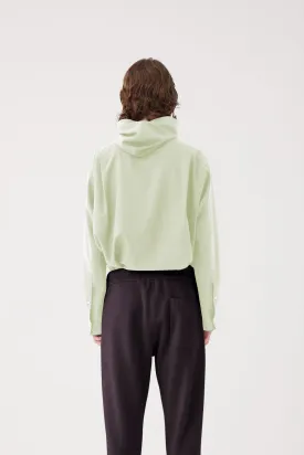 Hooded Wool Shirt in Green Apple