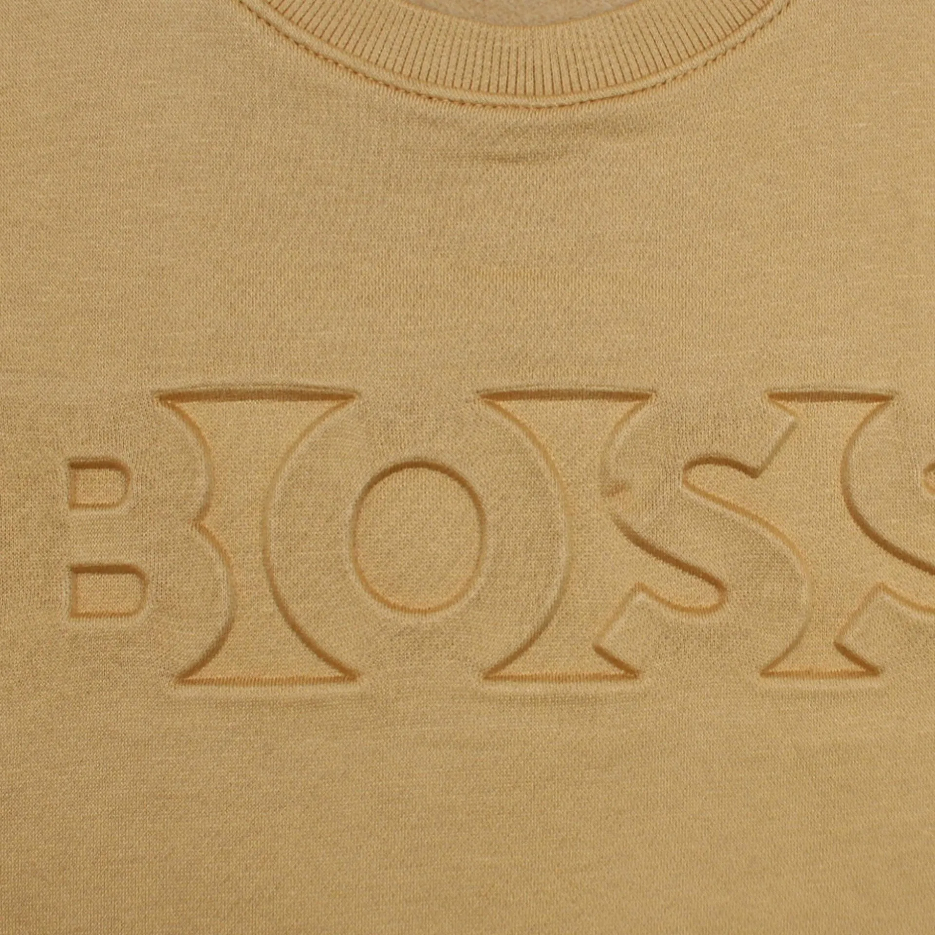 HU - Men 'Beige' Boss Embossed Logo Fleece Sweatshirt HU599