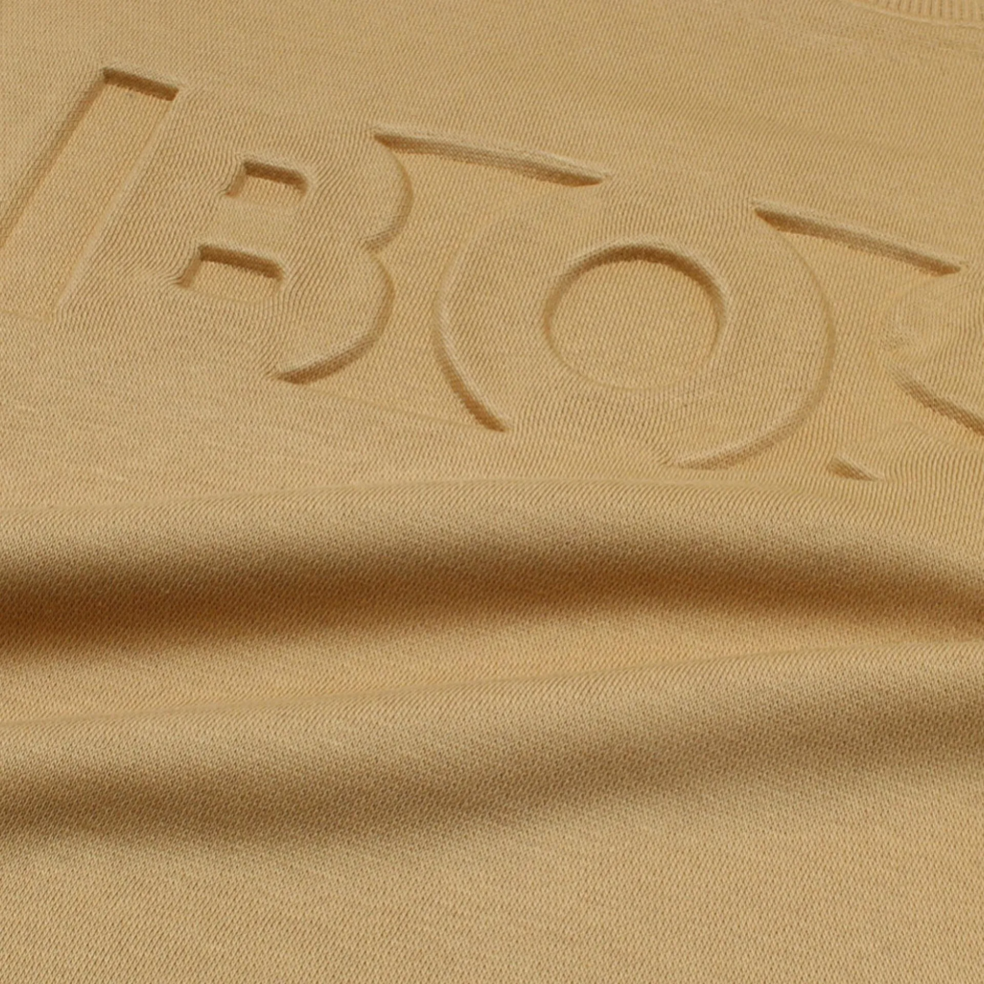HU - Men 'Beige' Boss Embossed Logo Fleece Sweatshirt HU599