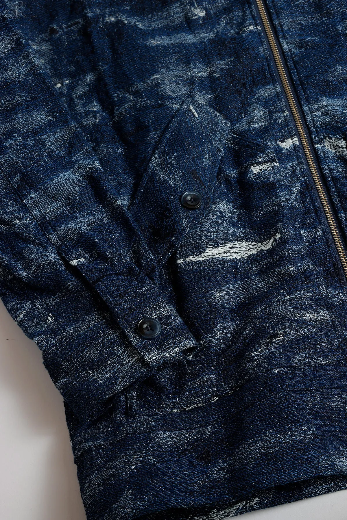 JACQUARD DENIM BLOUSON RINSE