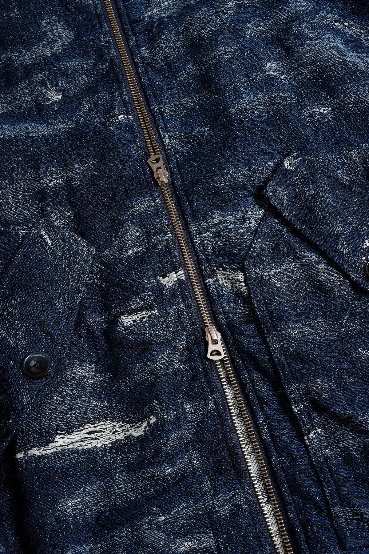 JACQUARD DENIM BLOUSON RINSE