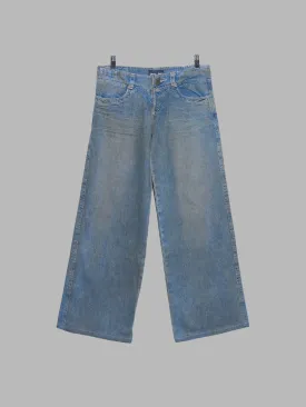 Jean’s Paul Gaultier 2000s wide leg jeans with washed dirty treatment - sz 40