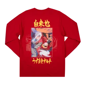 Jiraiya and Naruto Red Long Sleeve