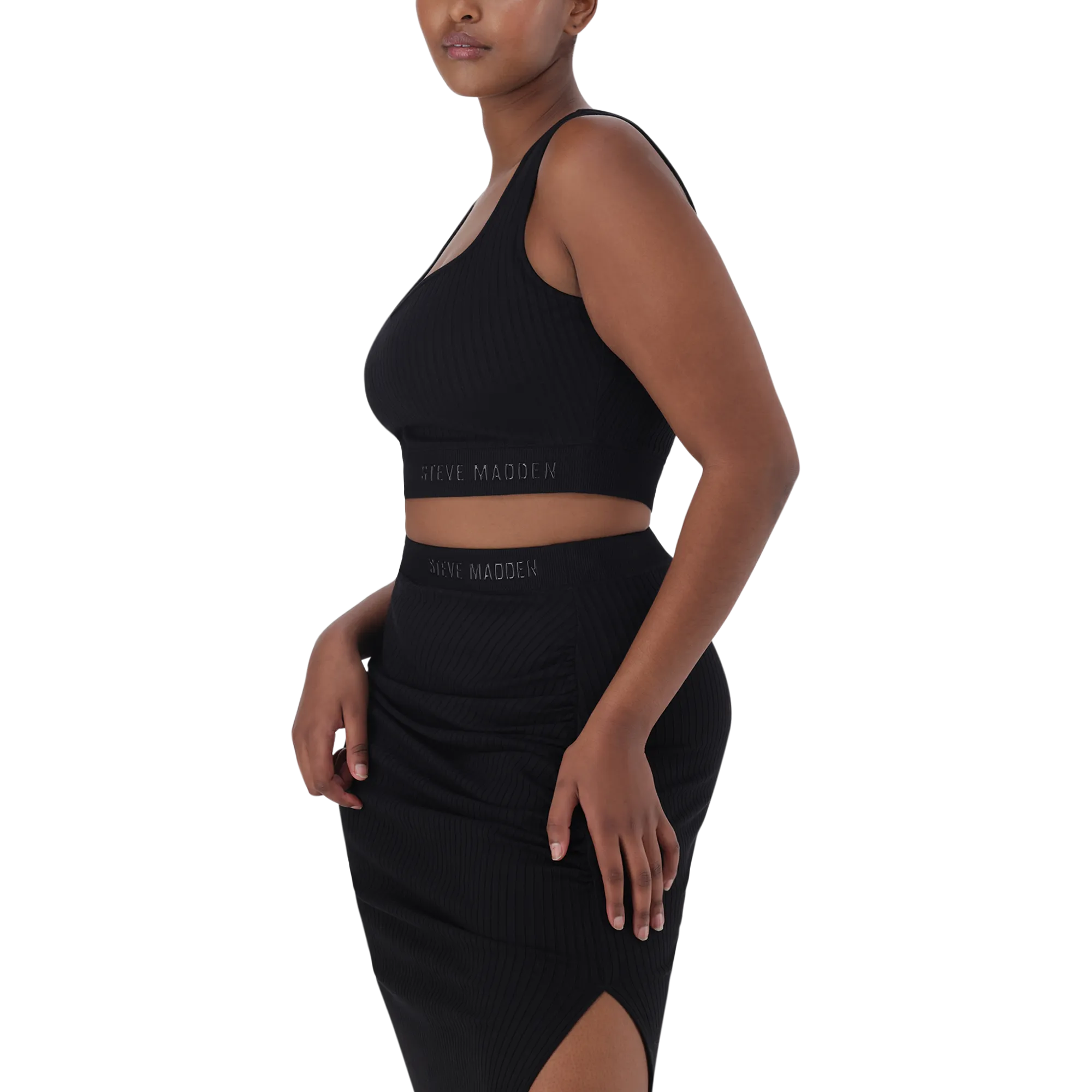Black Sweetheart Sleeveless Cropped Top by Juante