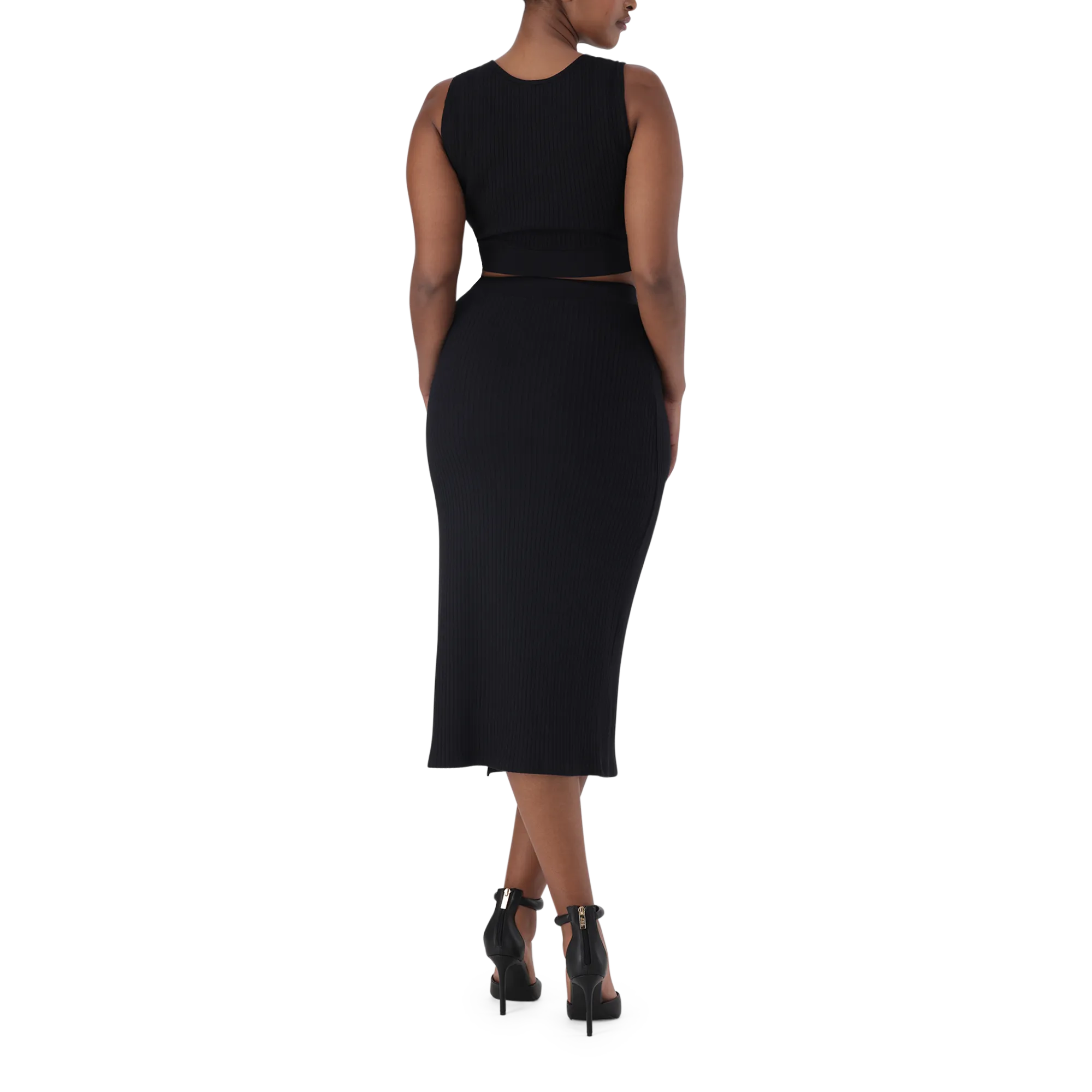 Black Sweetheart Sleeveless Cropped Top by Juante