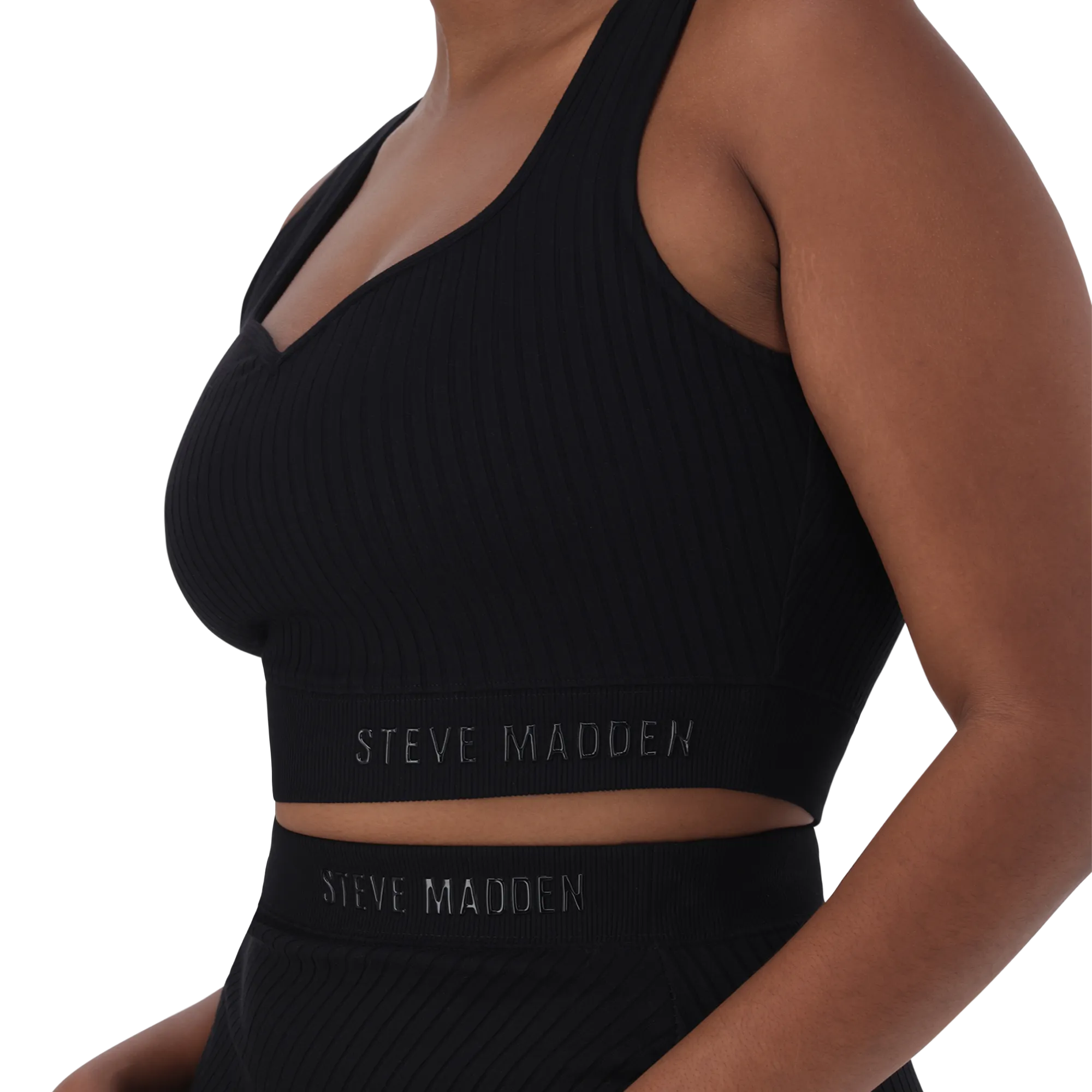 Black Sweetheart Sleeveless Cropped Top by Juante