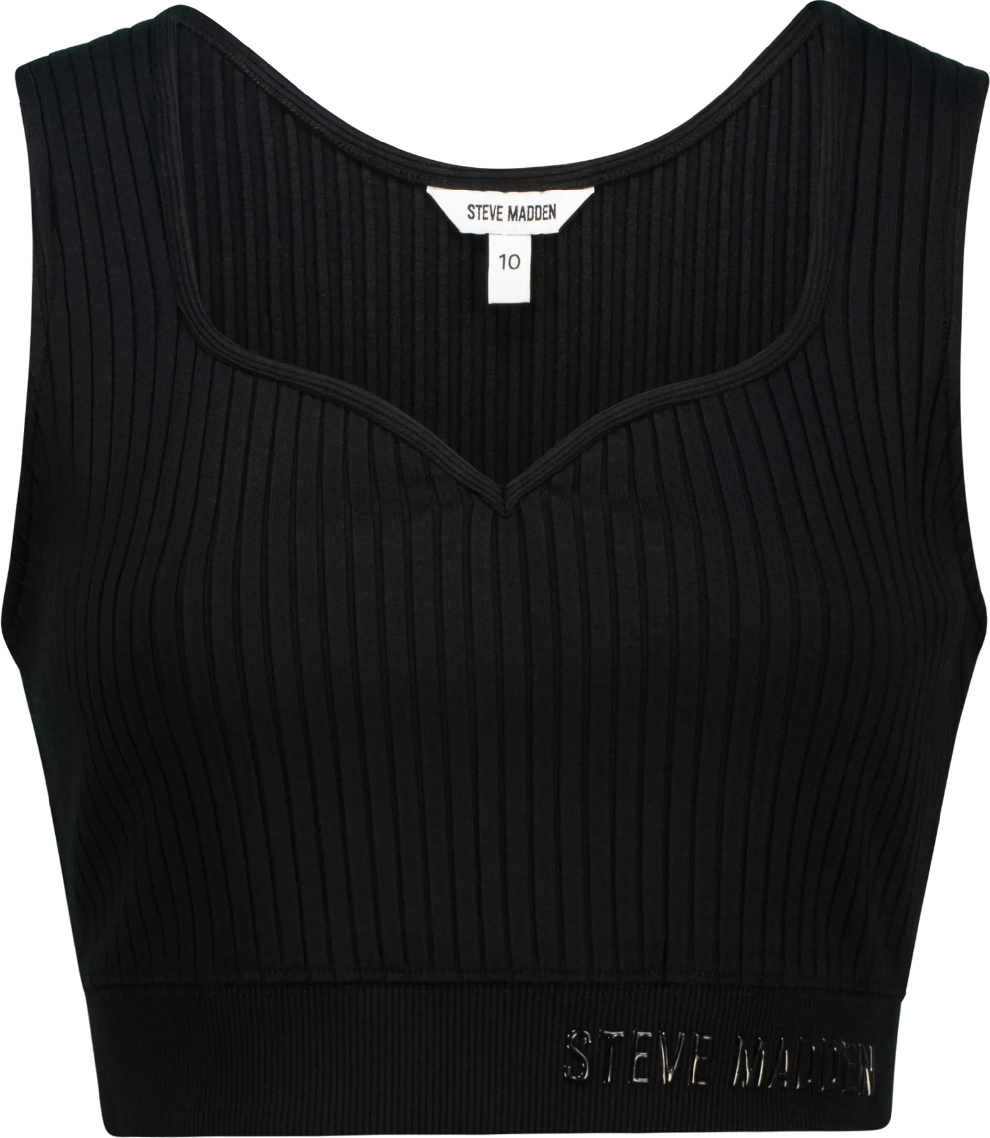 Black Sweetheart Sleeveless Cropped Top by Juante
