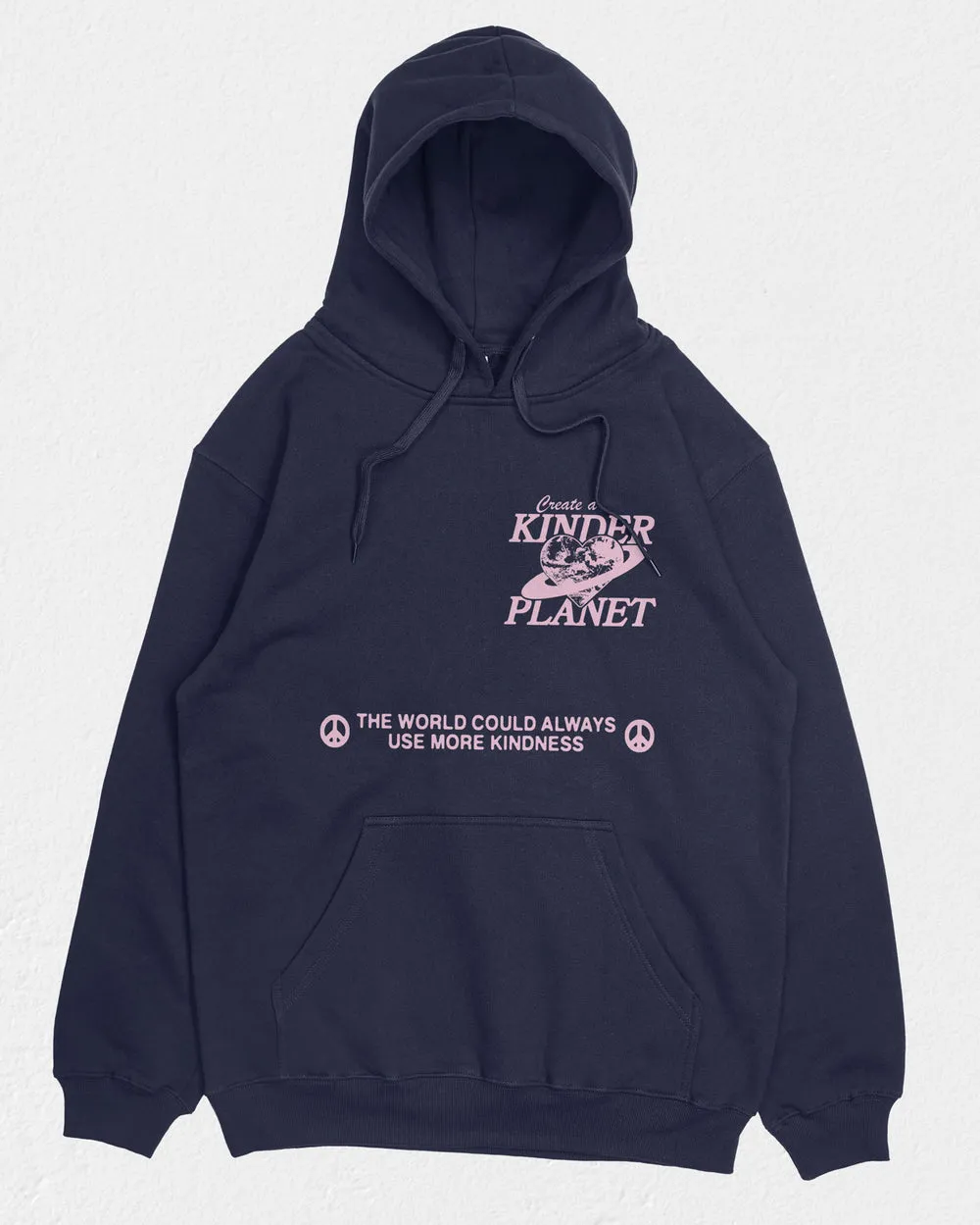 Navy Blue Kinder Planet Graphic Hoodie for Kids