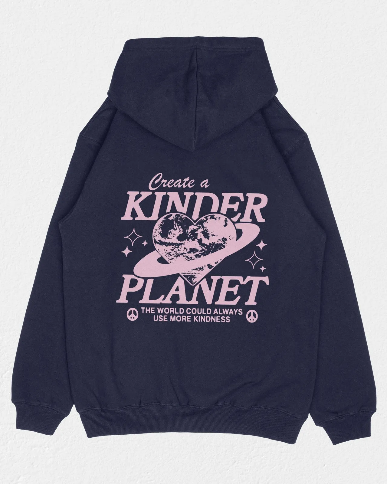 Navy Blue Kinder Planet Graphic Hoodie for Kids