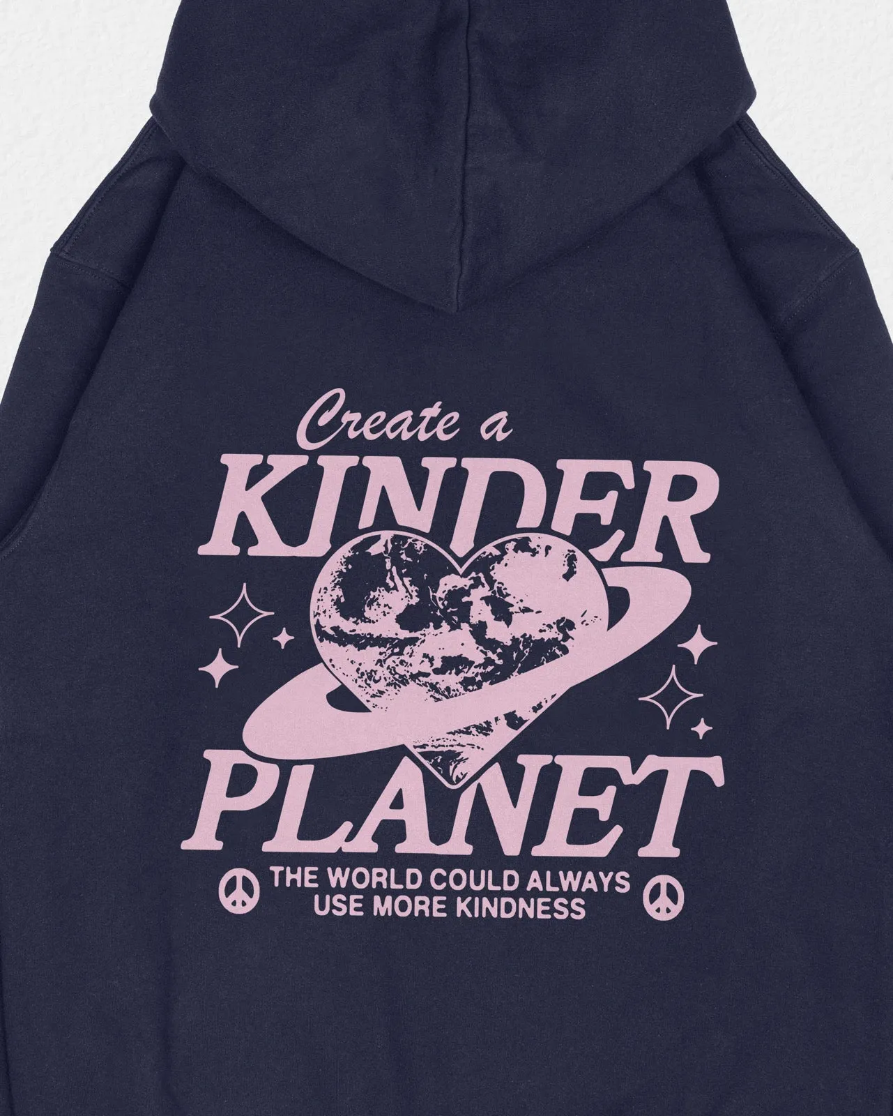 Navy Blue Kinder Planet Graphic Hoodie for Kids