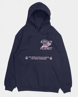 Navy Blue Kinder Planet Graphic Hoodie for Kids