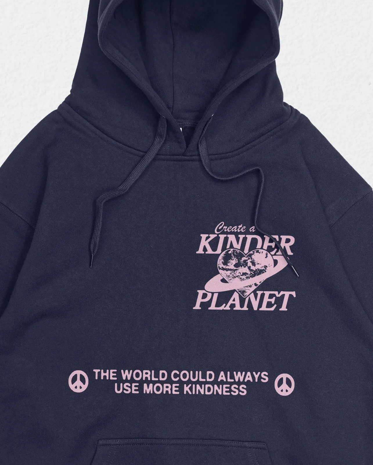 Navy Blue Kinder Planet Graphic Hoodie for Kids