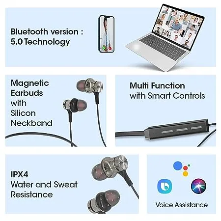 Kivart Hero Neckband | 10mm Graphene Drivers | 55 Hours Playtime | Passive Noise Isolation
