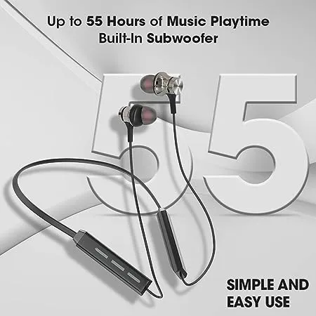 Kivart Hero Neckband | 10mm Graphene Drivers | 55 Hours Playtime | Passive Noise Isolation