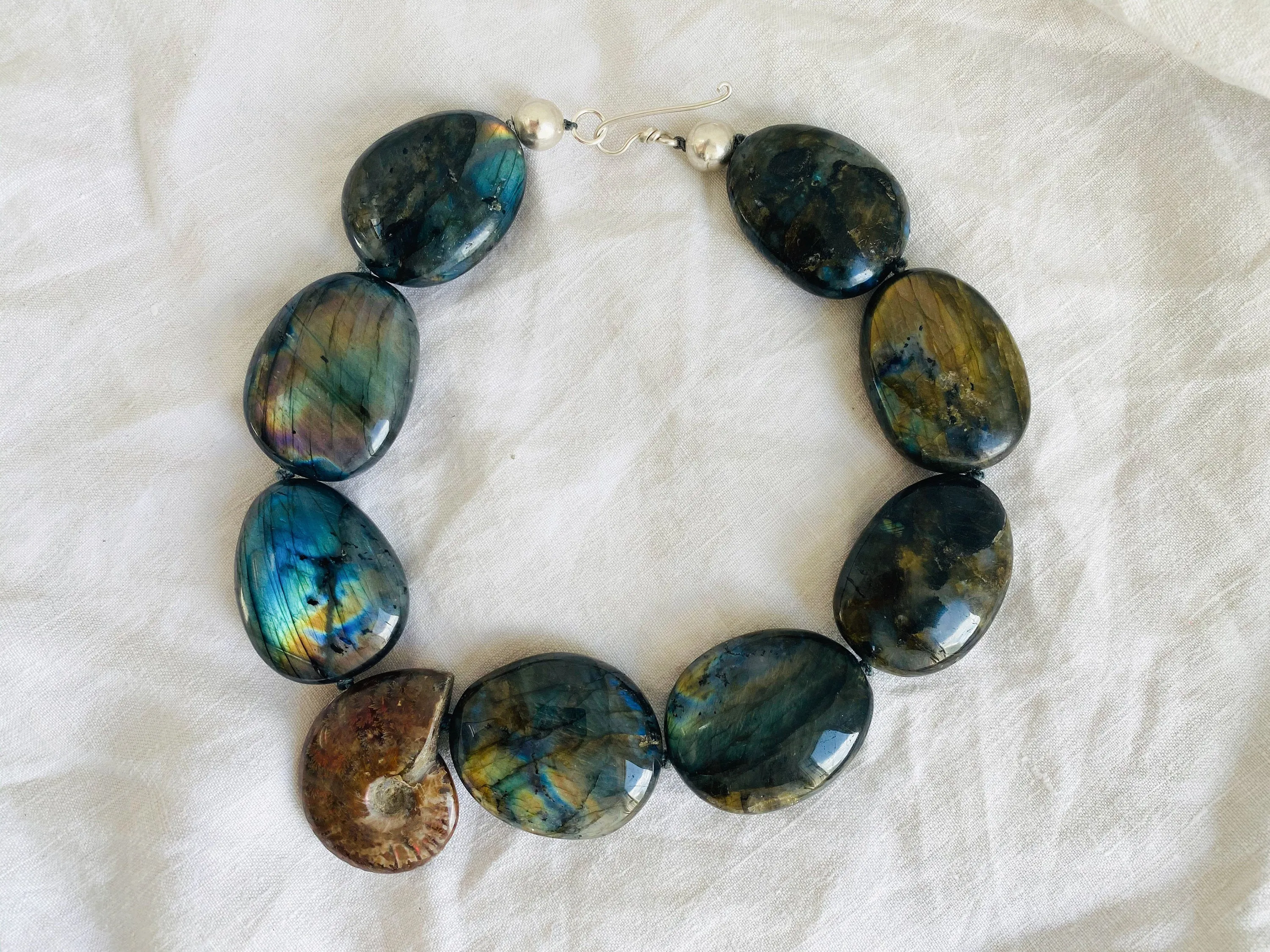Labradorite & Ammonite Necklace.