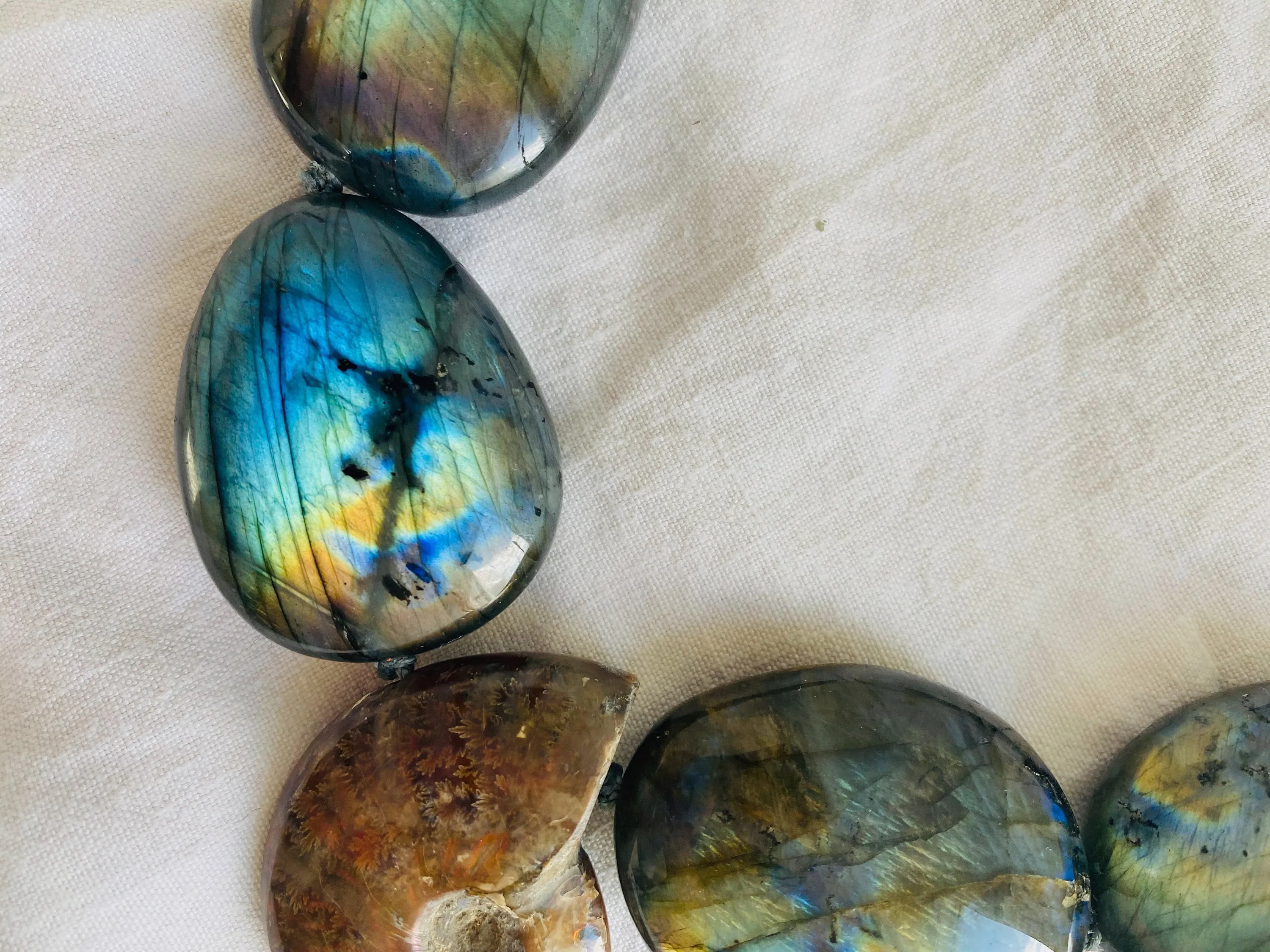 Labradorite & Ammonite Necklace.