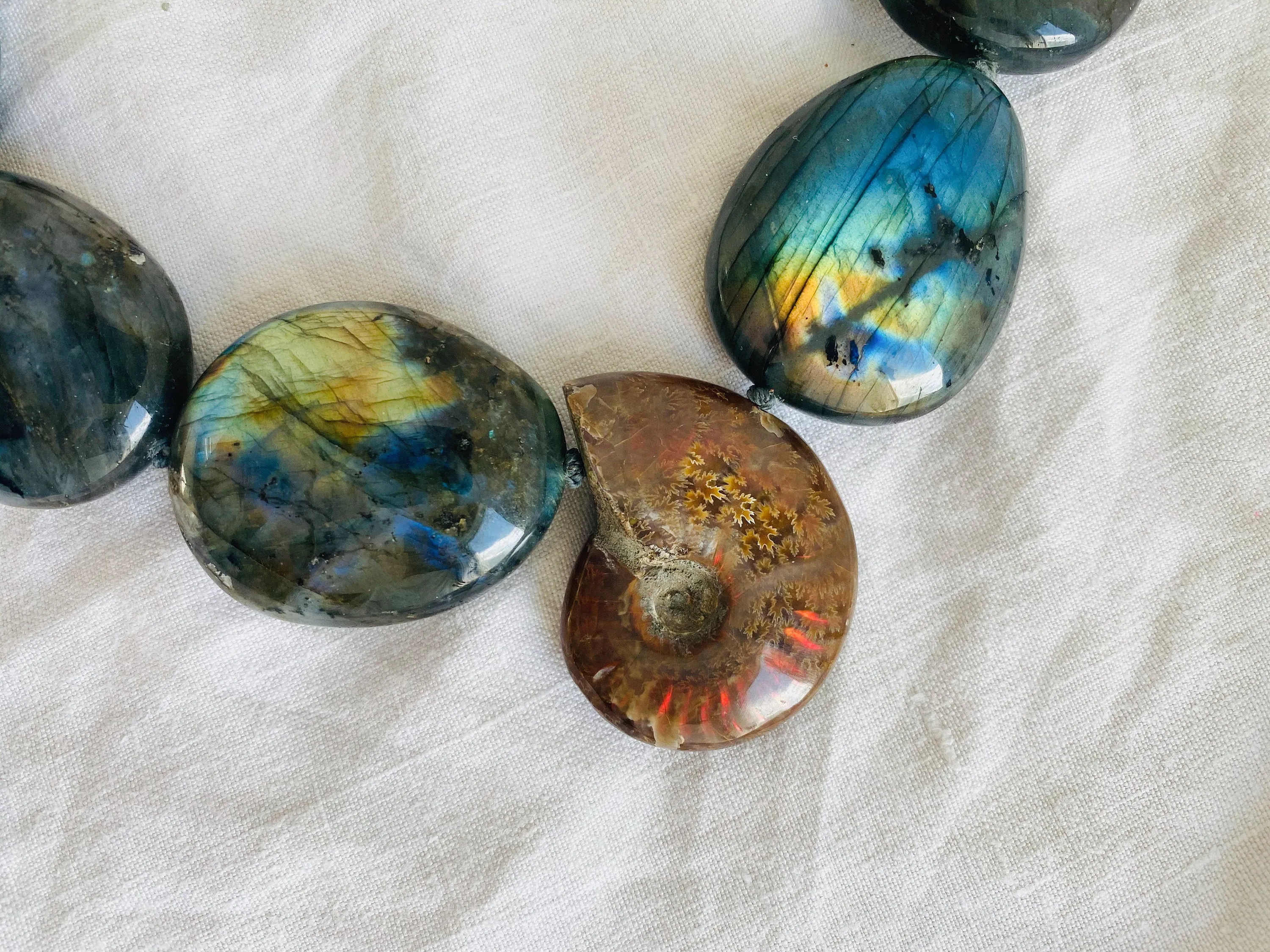 Labradorite & Ammonite Necklace.