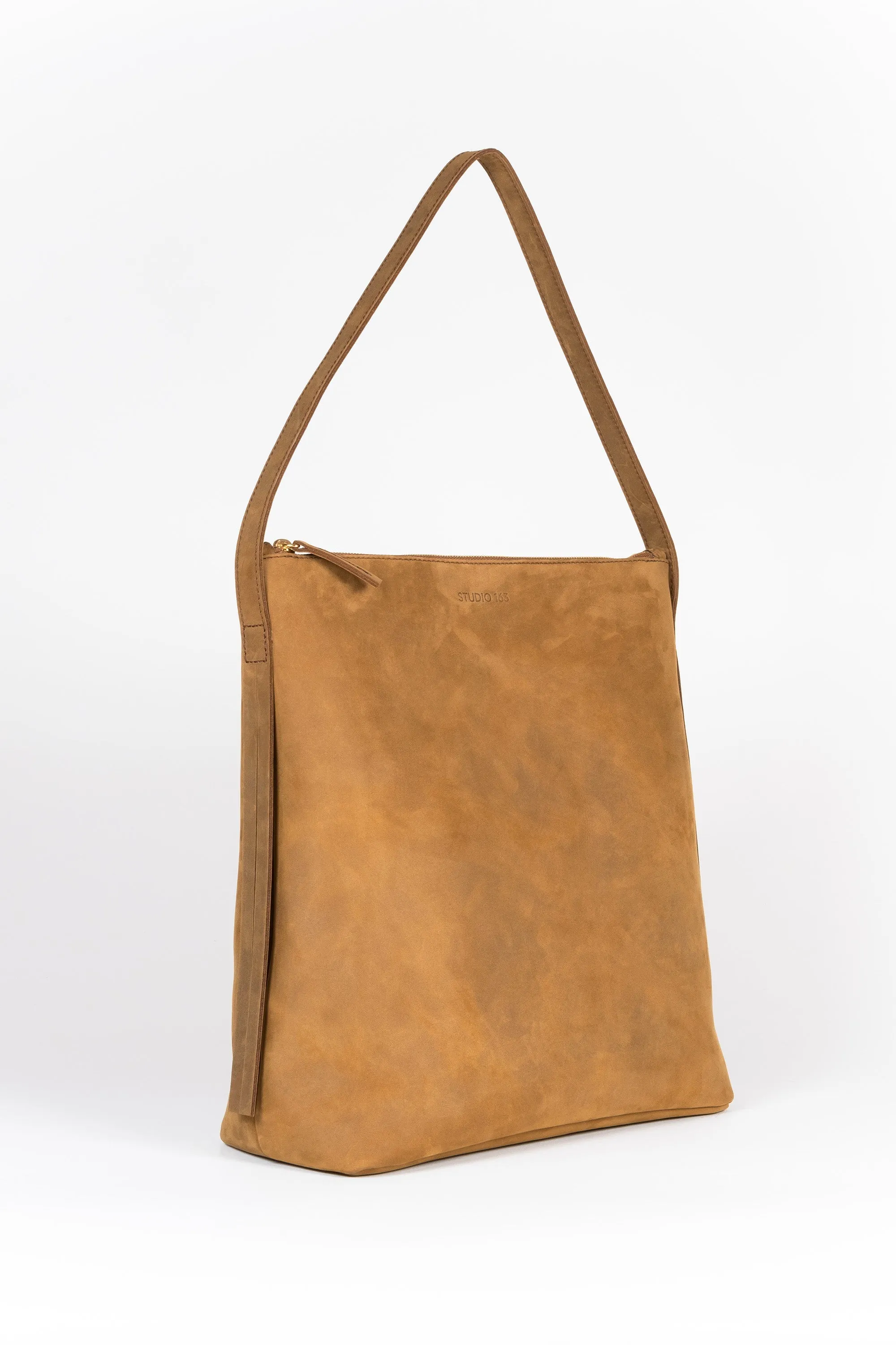 LEATHER SHOPPER "JOKA" IN COGNAC