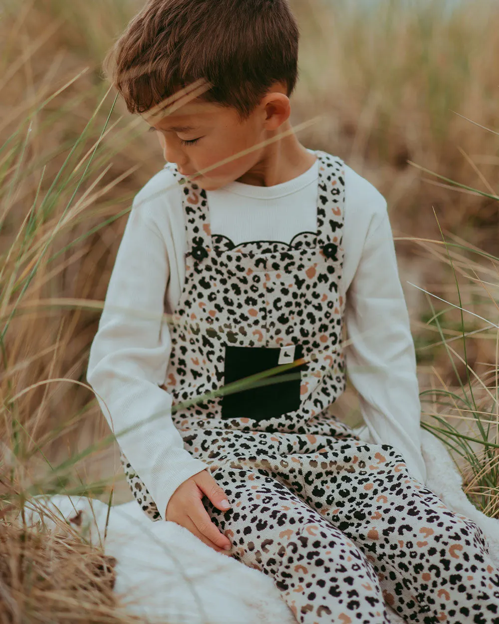 Leopard Animal Jacquard Dungarees