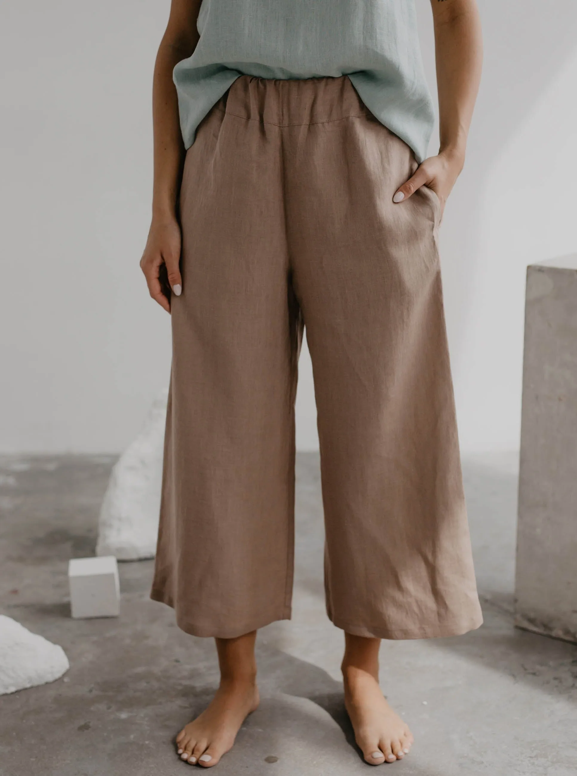 Linen Pants Tokyo - Rosey Brown