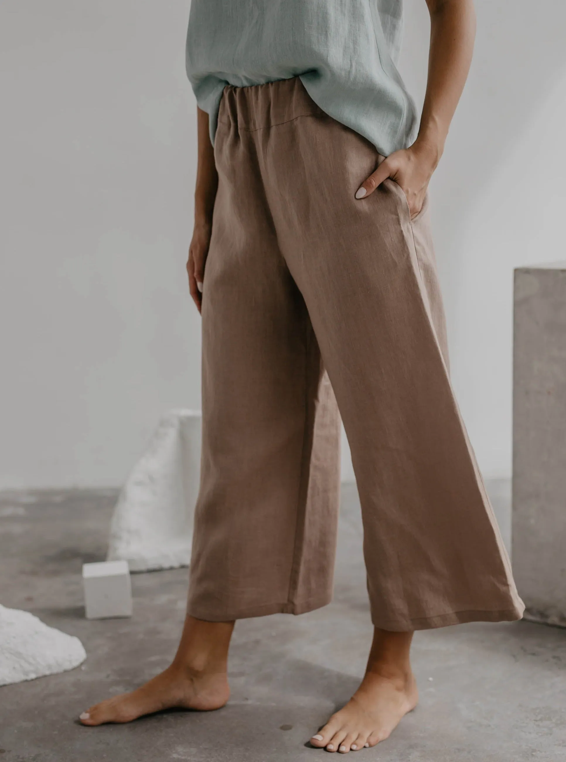 Linen Pants Tokyo - Rosey Brown
