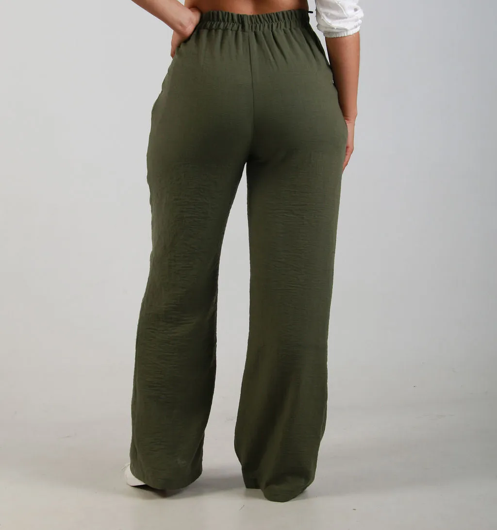 LINEN PANTS WITH DRAW STRING – FATIGUE