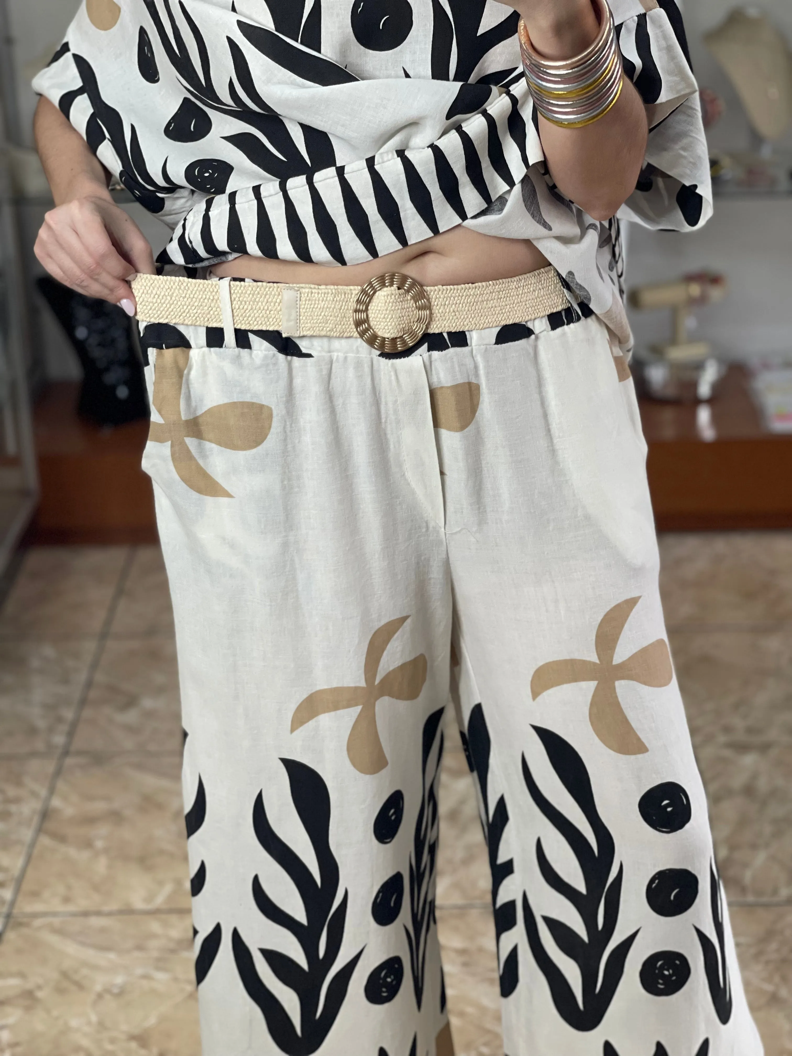Linen Top and Pant Set
