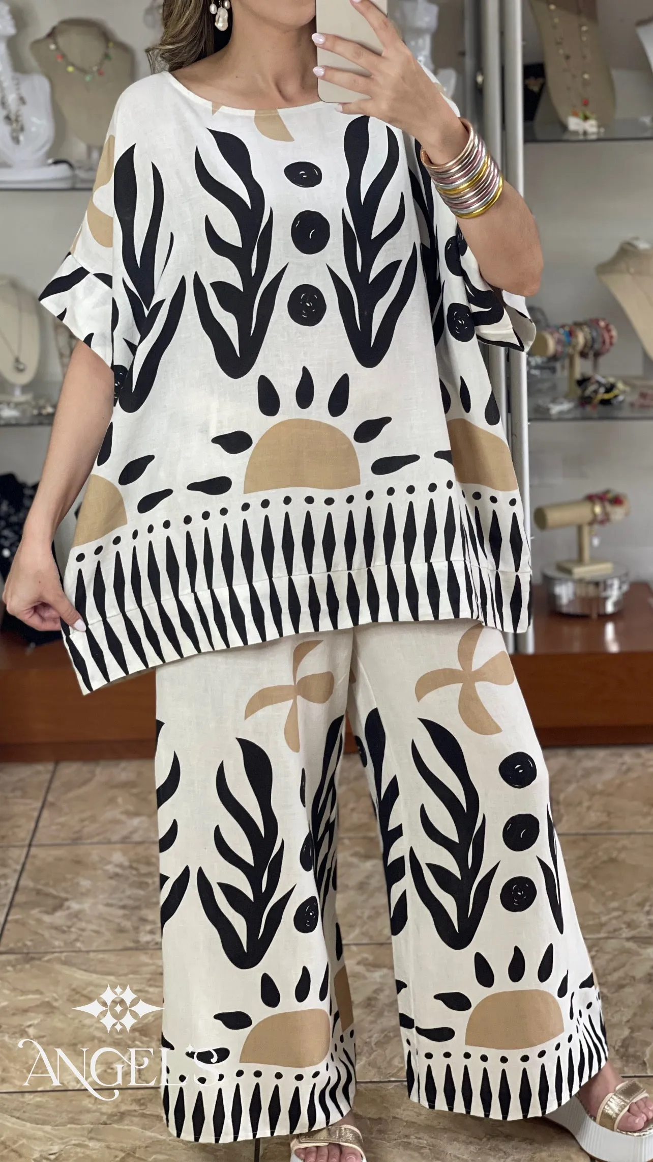 Linen Top and Pant Set