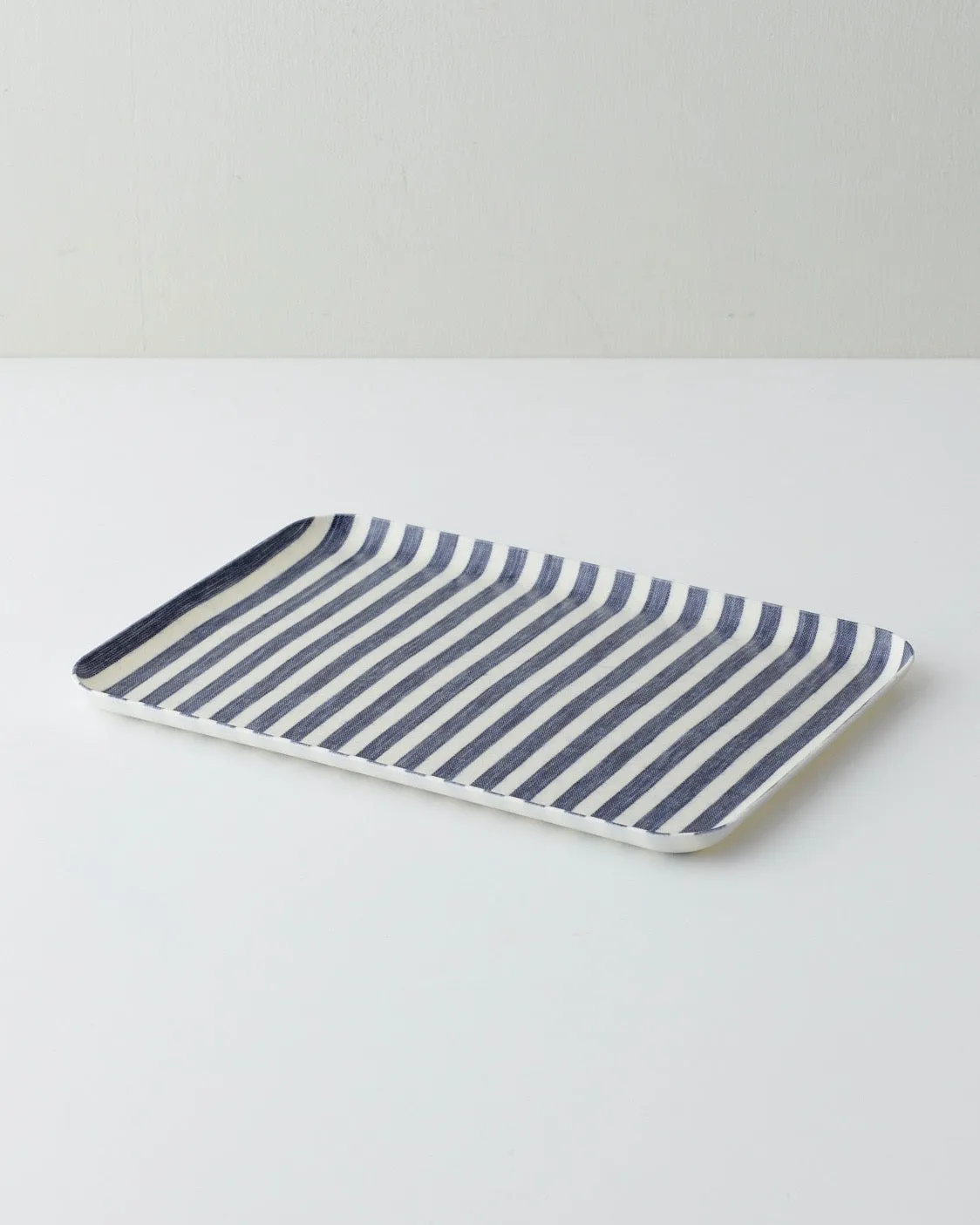 Linen Tray Medium: Blue White Stripe