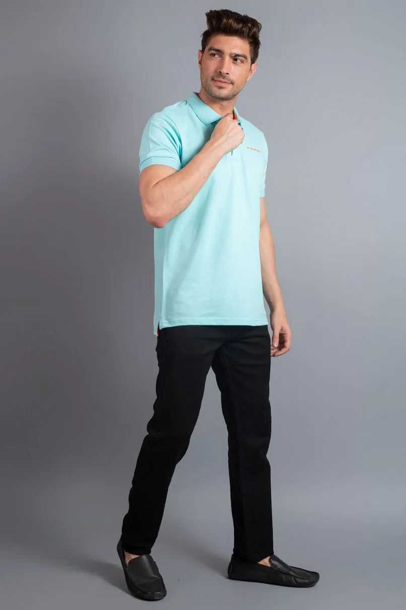 Lite Blue Solid TShirt - Stain Proof