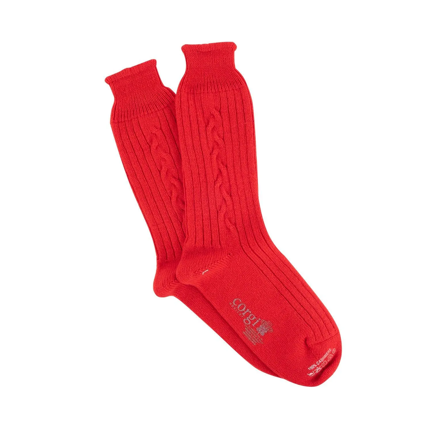 Men's Handmade Single Cable Cashmere Socks