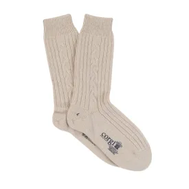 Men's Handmade Single Cable Cashmere Socks