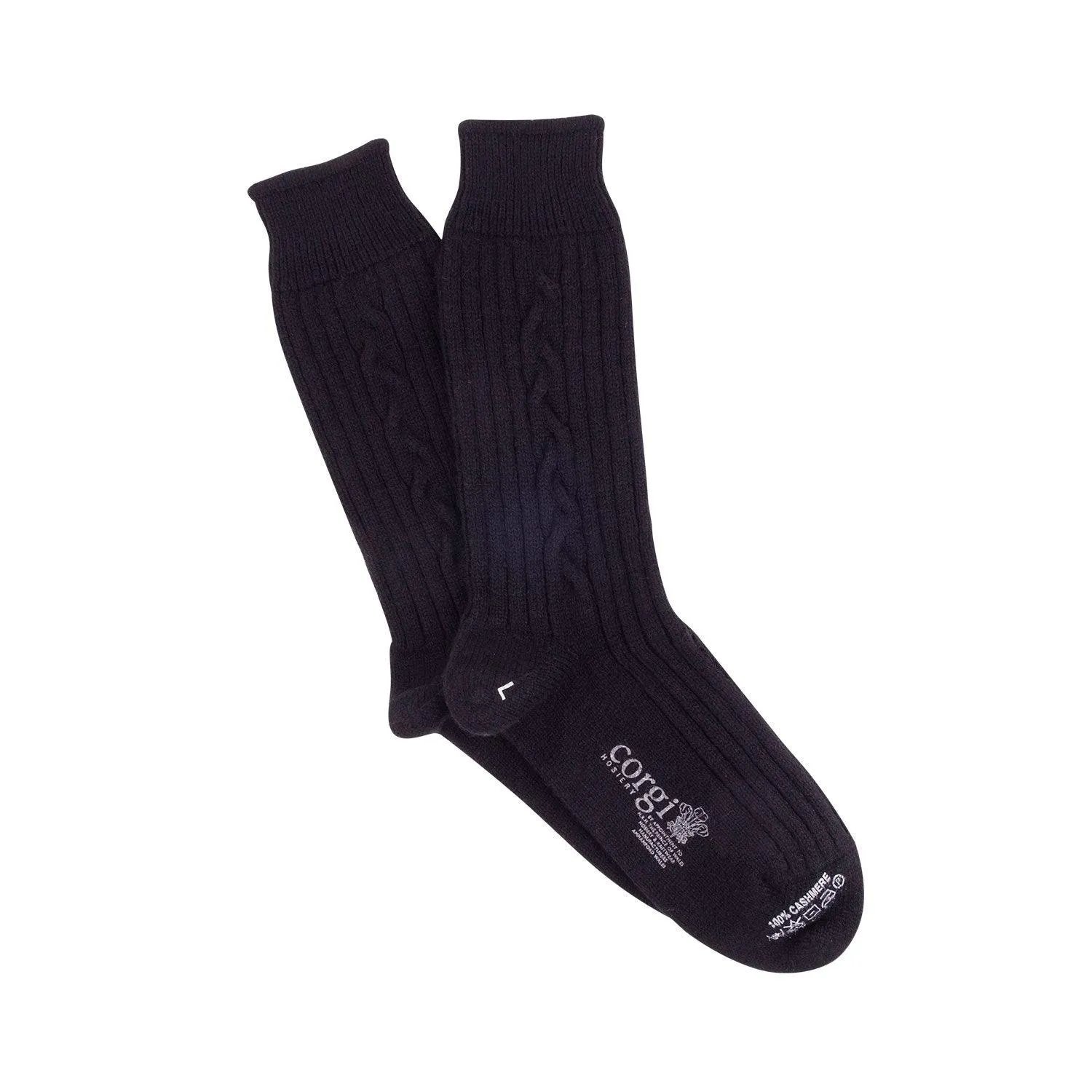 Men's Handmade Single Cable Cashmere Socks