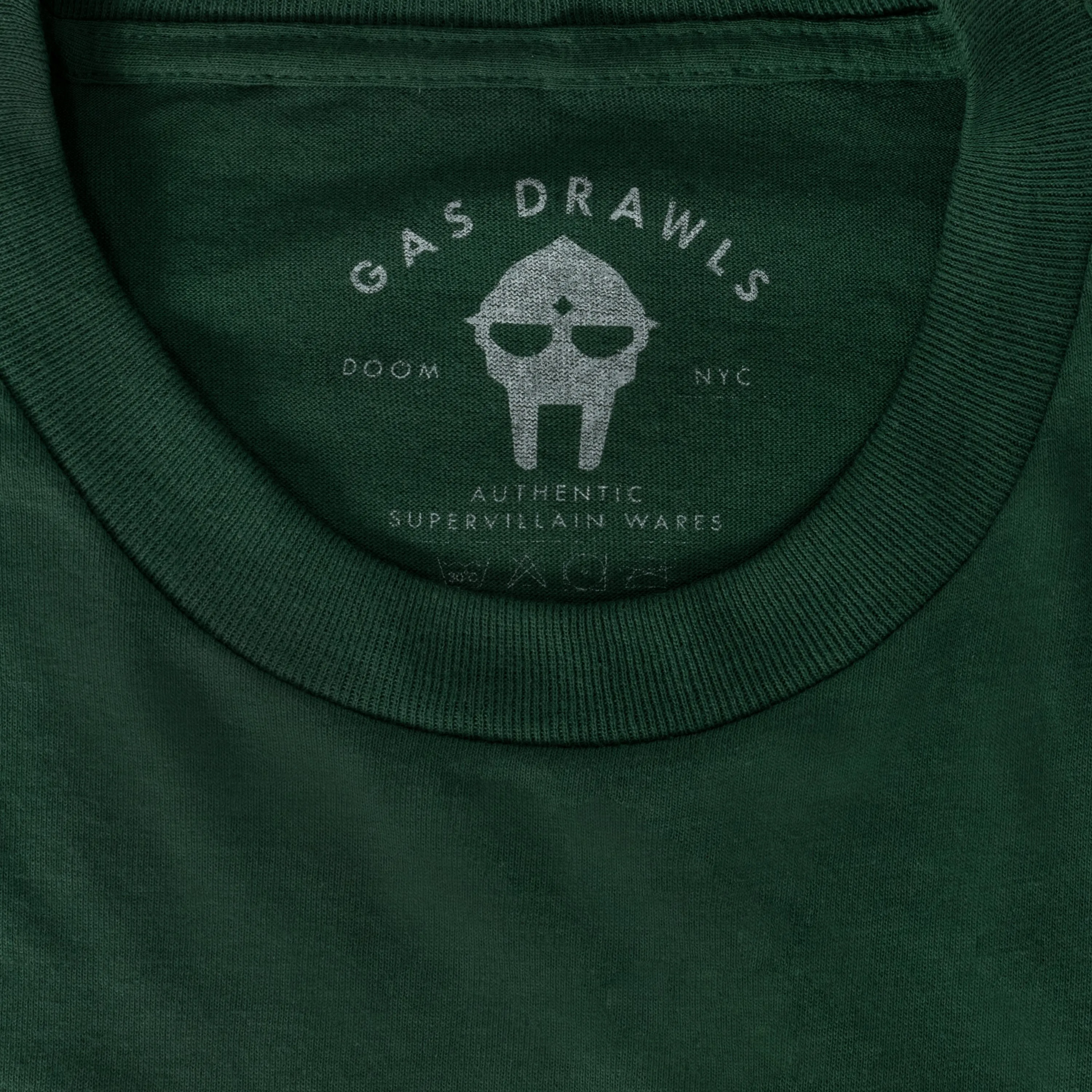 Green Graphic T-Shirt Featuring MF DOOM Design