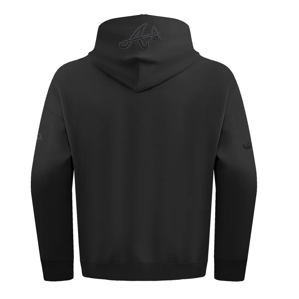 MLB ATLANTA BRAVES NEUTRAL DROP SHOULDER MEN'S PO HOODIE (BLACK)
