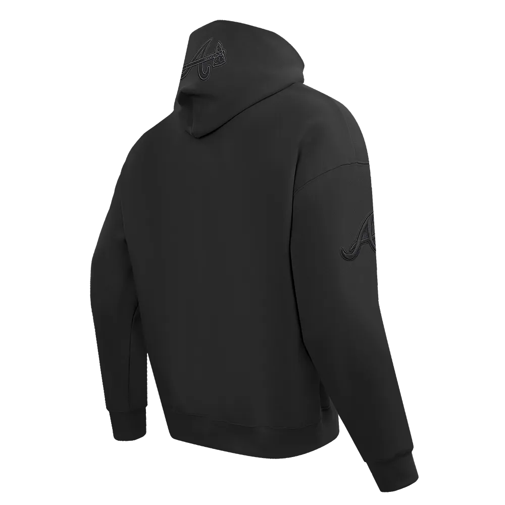 MLB ATLANTA BRAVES NEUTRAL DROP SHOULDER MEN'S PO HOODIE (BLACK)