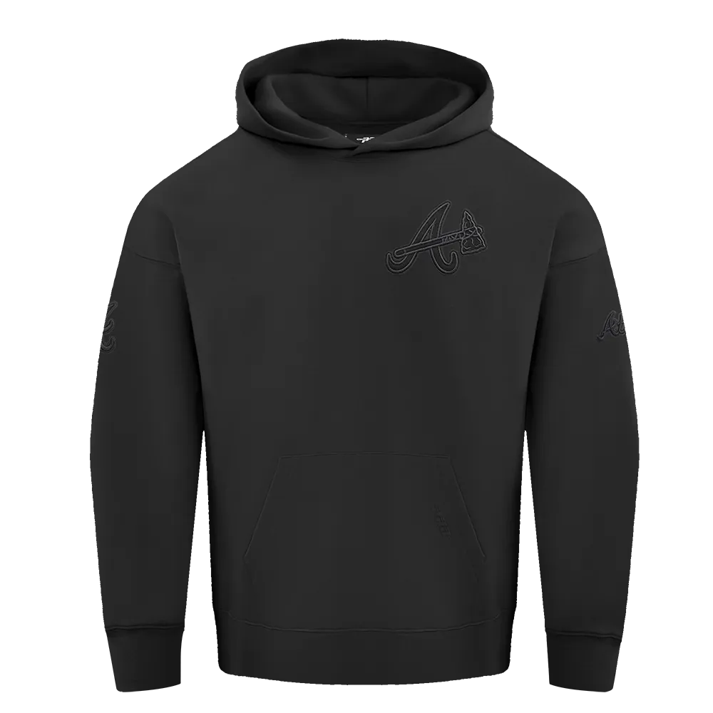 MLB ATLANTA BRAVES NEUTRAL DROP SHOULDER MEN'S PO HOODIE (BLACK)