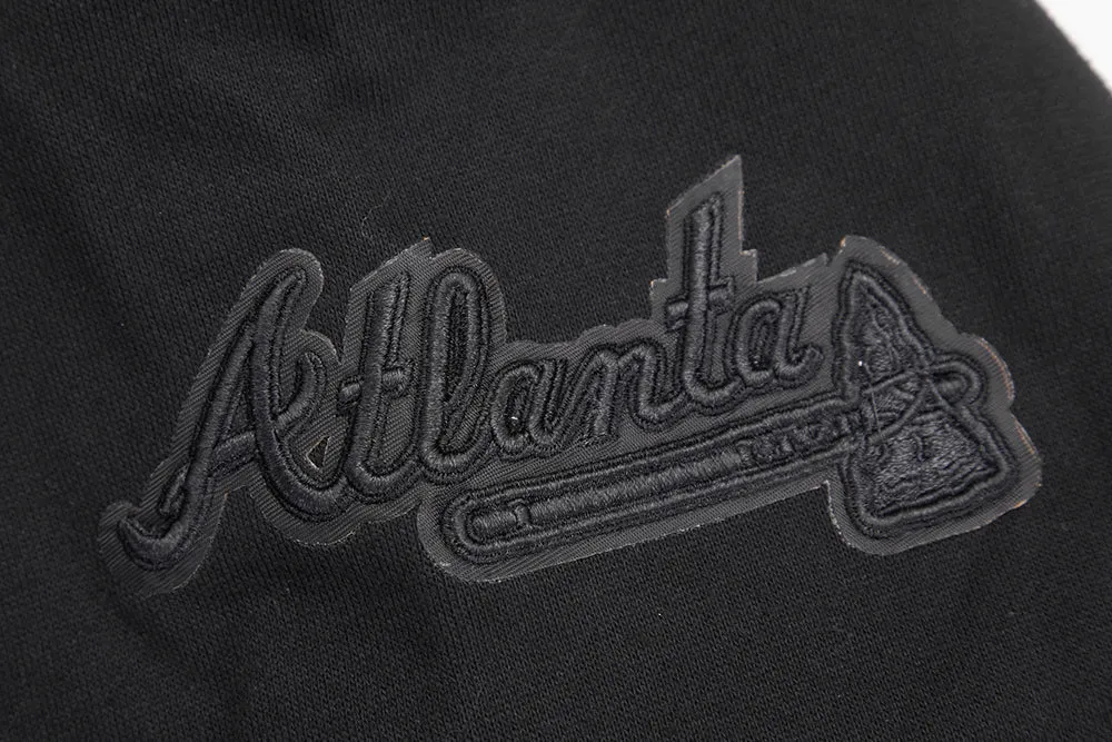 MLB ATLANTA BRAVES NEUTRAL DROP SHOULDER MEN'S PO HOODIE (BLACK)