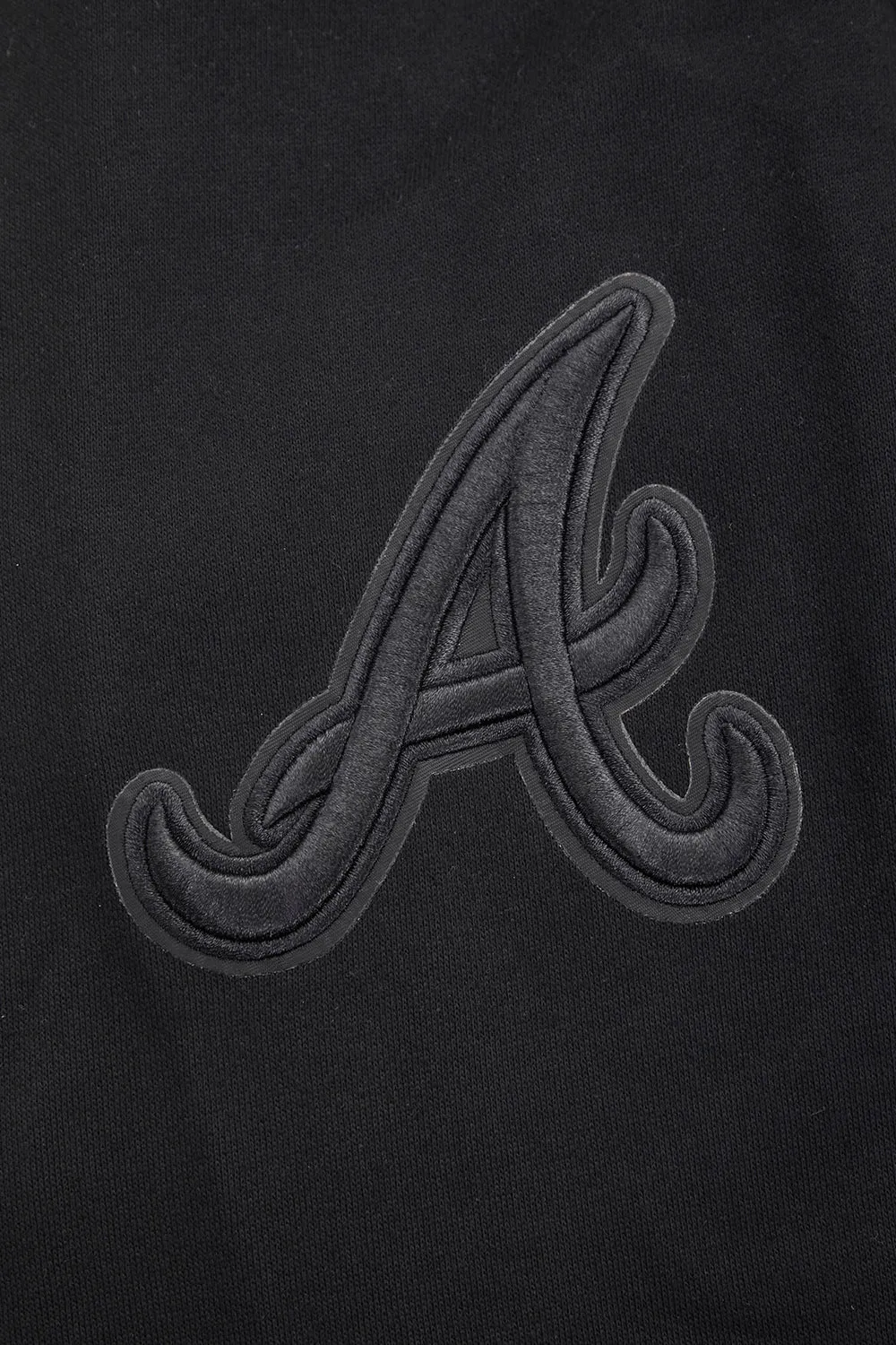 MLB ATLANTA BRAVES NEUTRAL DROP SHOULDER MEN'S PO HOODIE (BLACK)