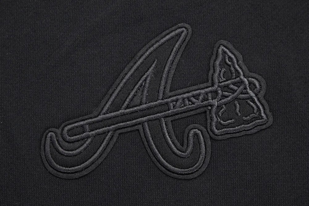 MLB ATLANTA BRAVES NEUTRAL DROP SHOULDER MEN'S PO HOODIE (BLACK)