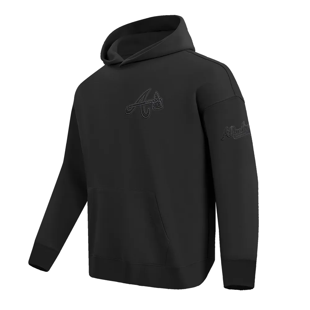 MLB ATLANTA BRAVES NEUTRAL DROP SHOULDER MEN'S PO HOODIE (BLACK)