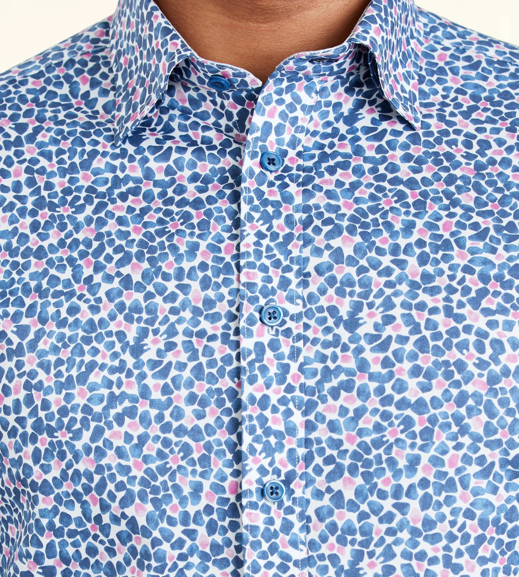 Modern Fit Non-Iron Long Sleeve Floral Pattern Sport Shirt